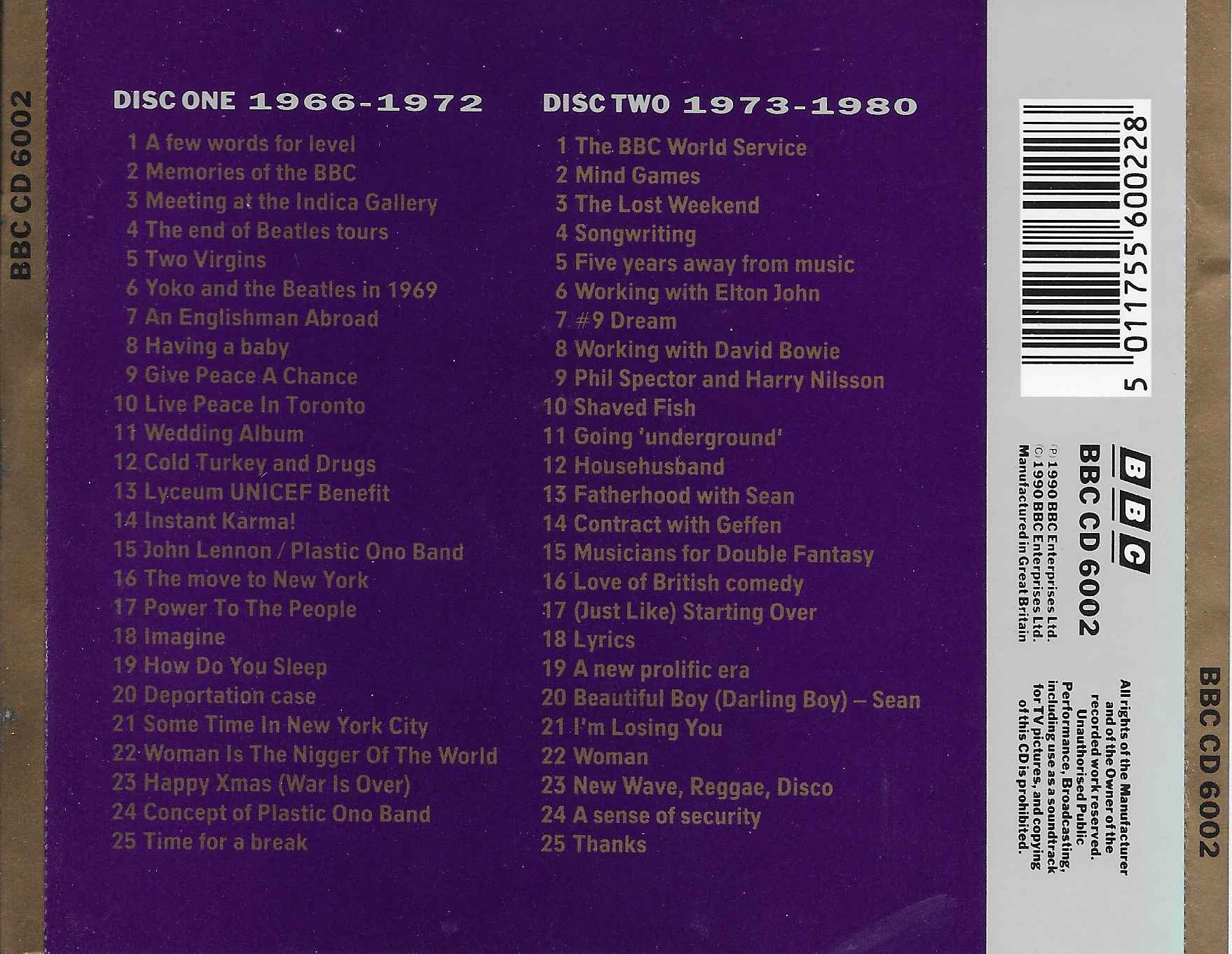 Back cover of BBCCD6002